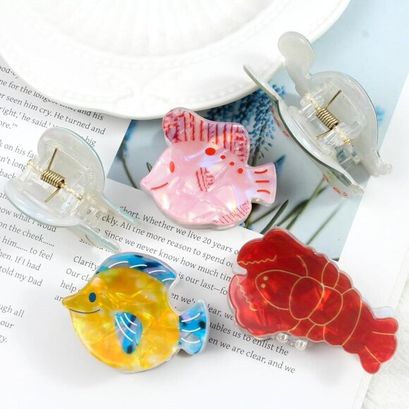 Sea Animal Claw Clips Set 6 Cute Marine Hair Accessories for Women Girls